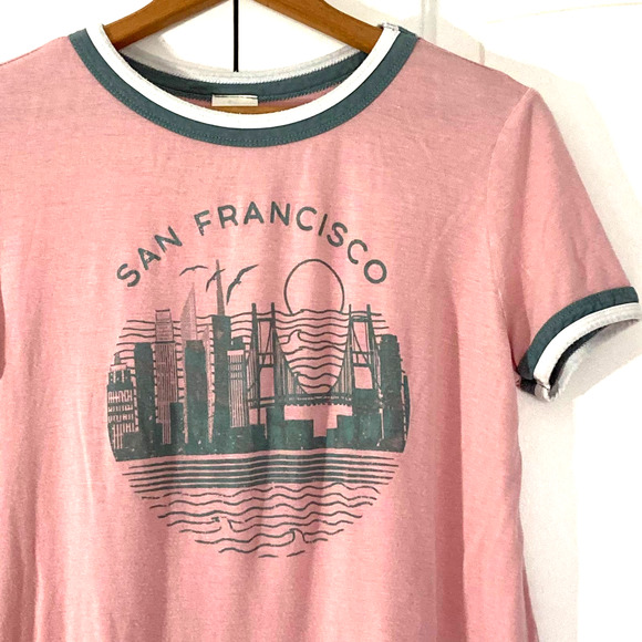 SAN FRANCISCO Pink & Gray Soft Tee - Picture 2 of 6